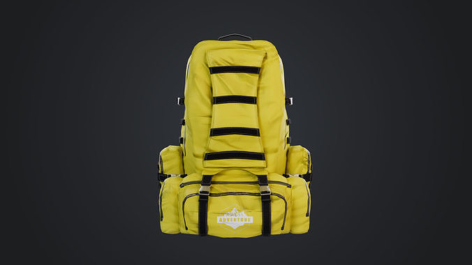 Camping Backpack Low-poly 3D model