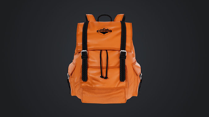 Camping Backpack Low-poly 3D model