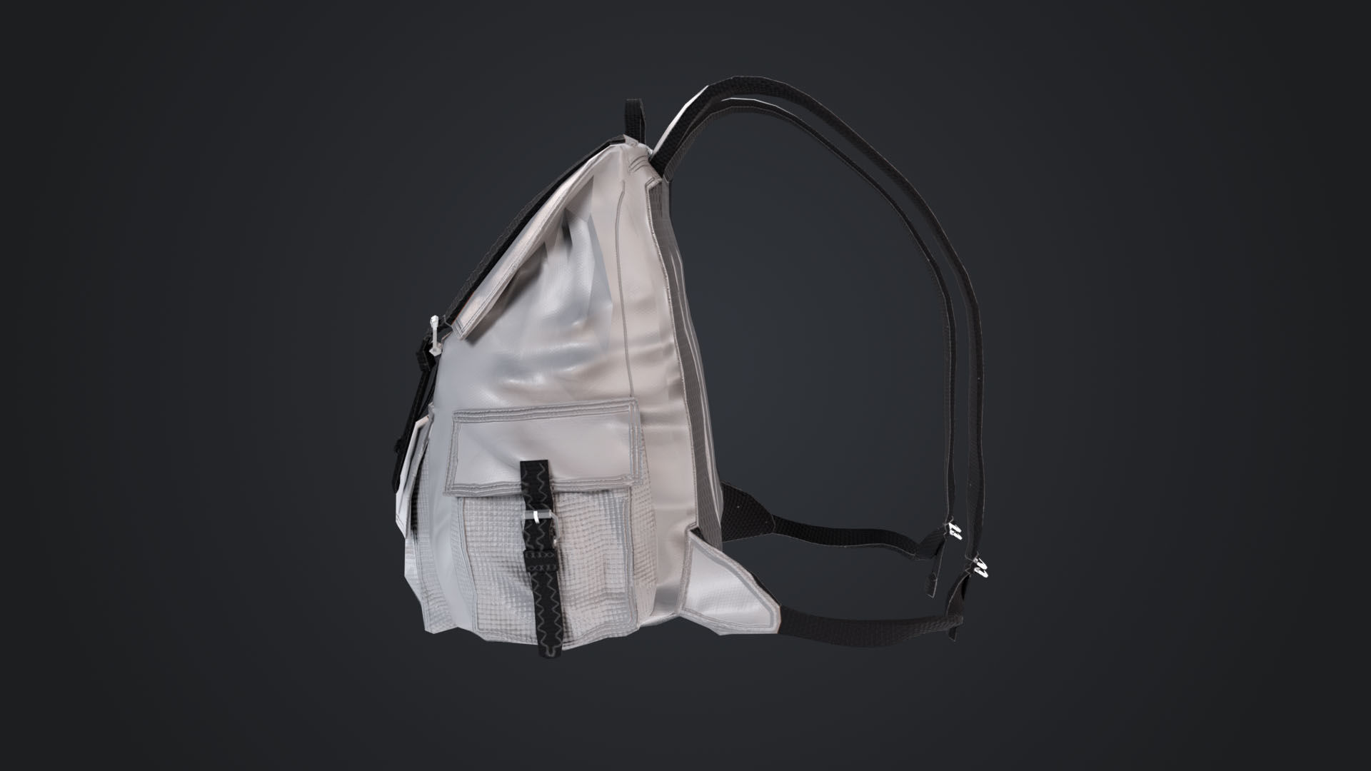 Camping Backpack Low-poly 3D model_2