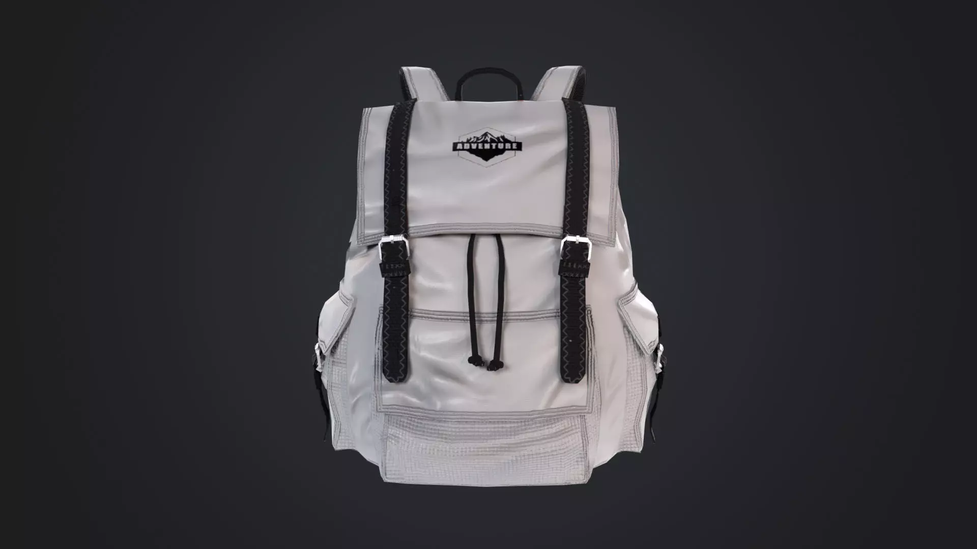 Camping Backpack Low-poly 3D model_0