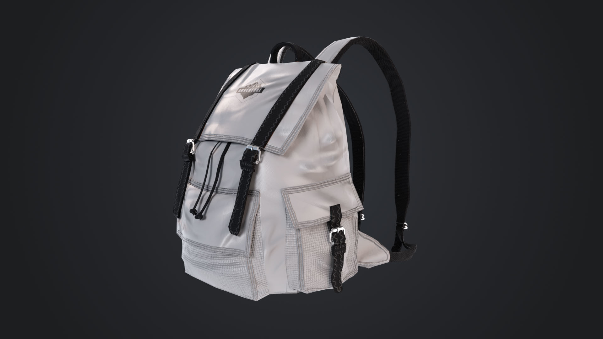 Camping Backpack Low-poly 3D model_1