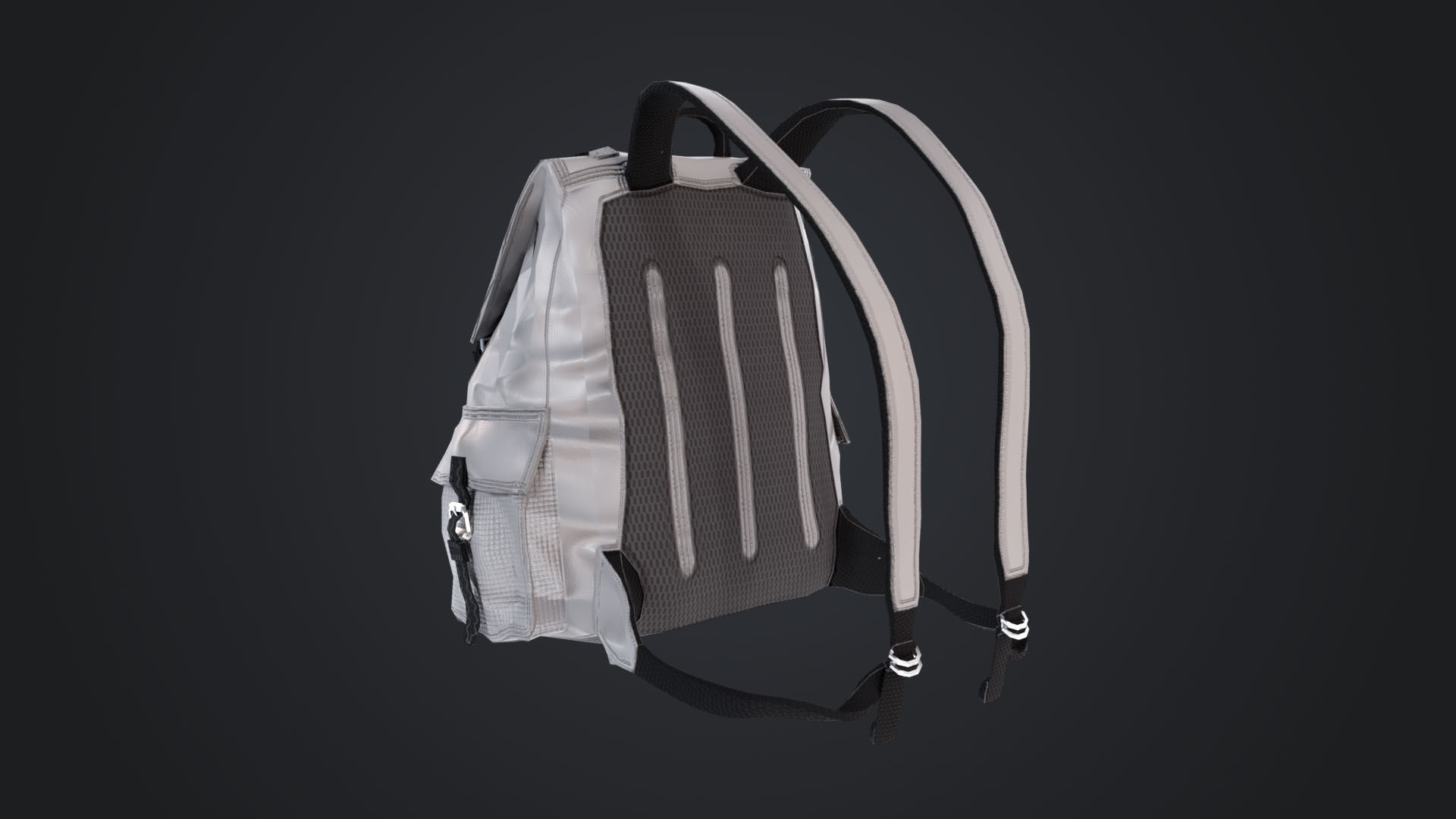 Camping Backpack Low-poly 3D model_3