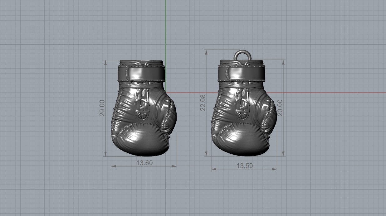 Boxing Gloves Pendant 3D print model 3D print model_11