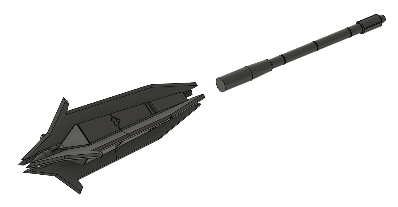 Barbatos Dual Mace Optional Set - 144 Scale 3D print model_2