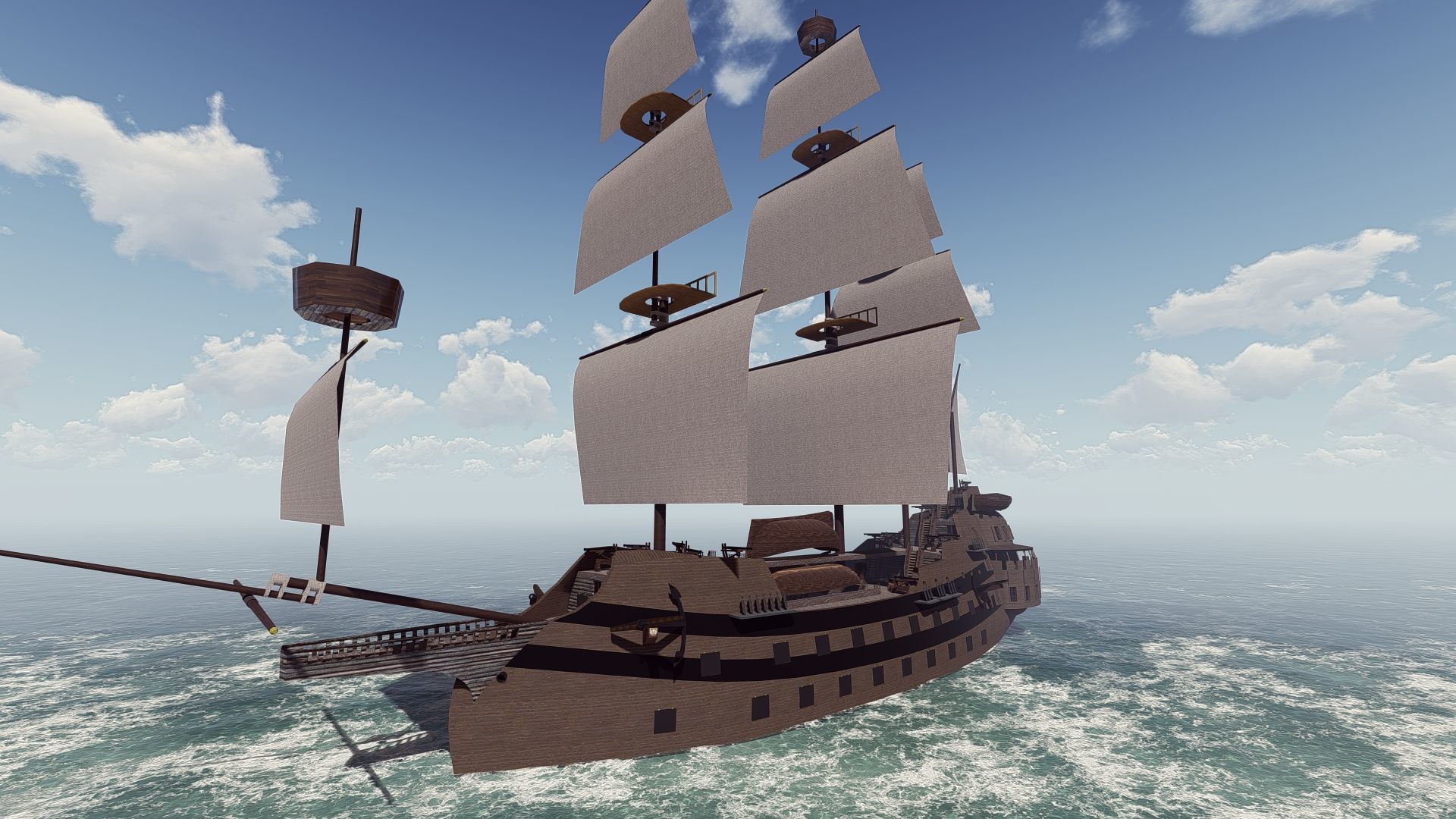 Galeon Ship-Galeon pirate ship-battle ship 3D model_10