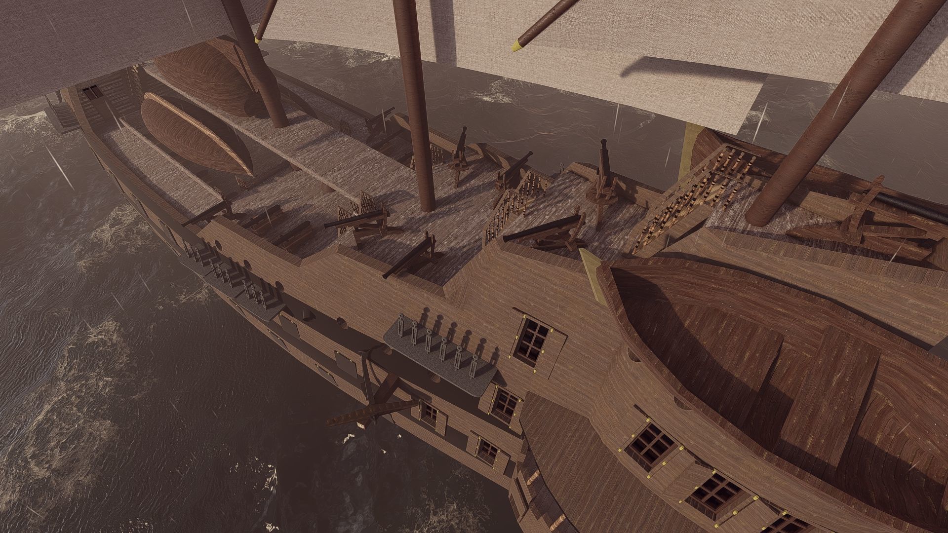 Galeon Ship-Galeon pirate ship-battle ship 3D model_11