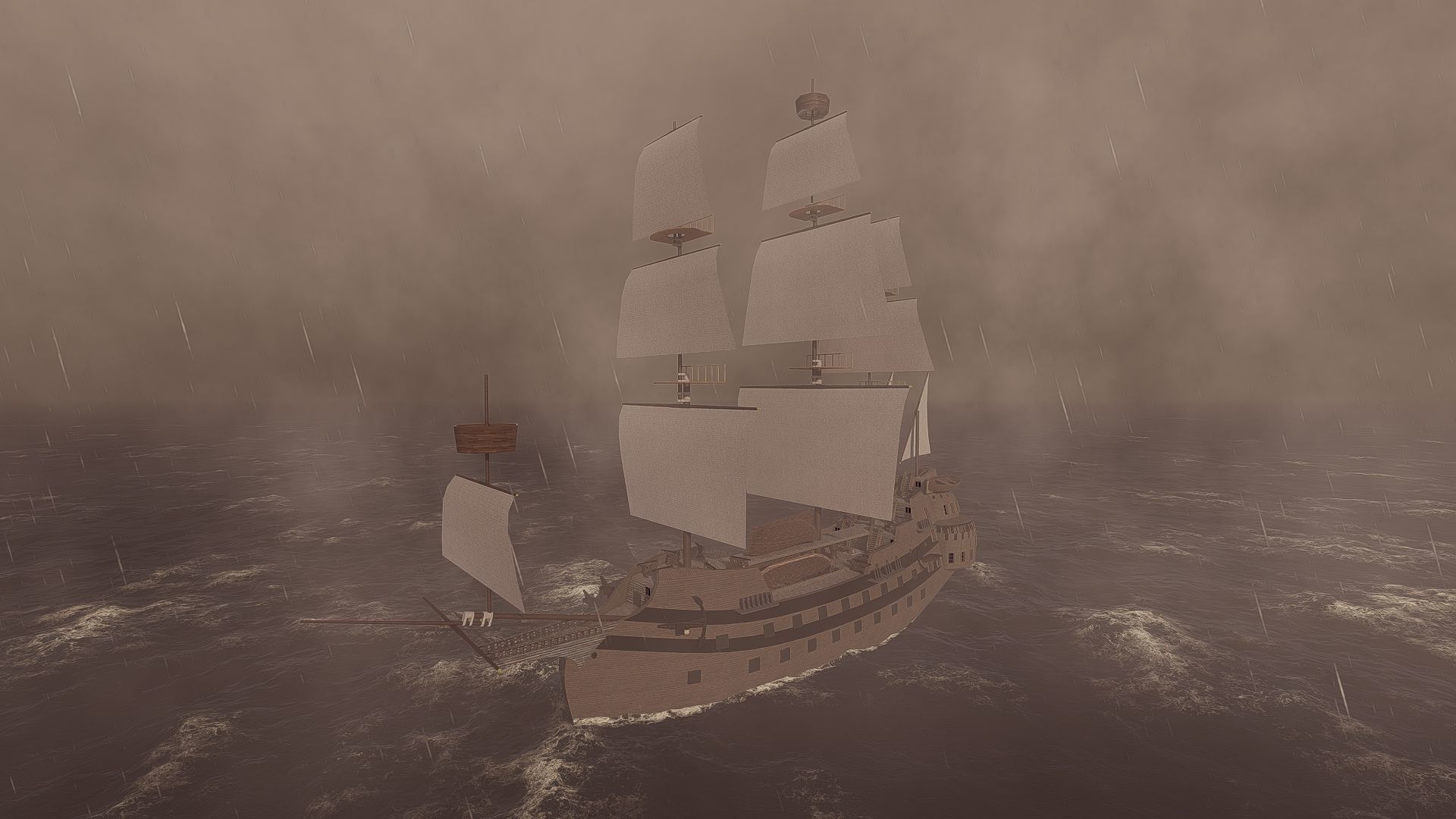 Galeon Ship-Galeon pirate ship-battle ship 3D model_7