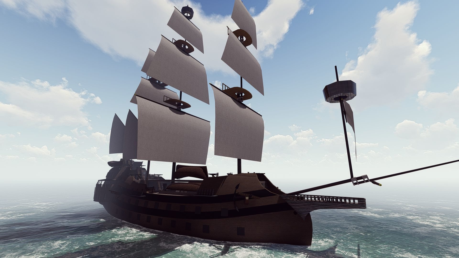 Galeon Ship-Galeon pirate ship-battle ship 3D model_4