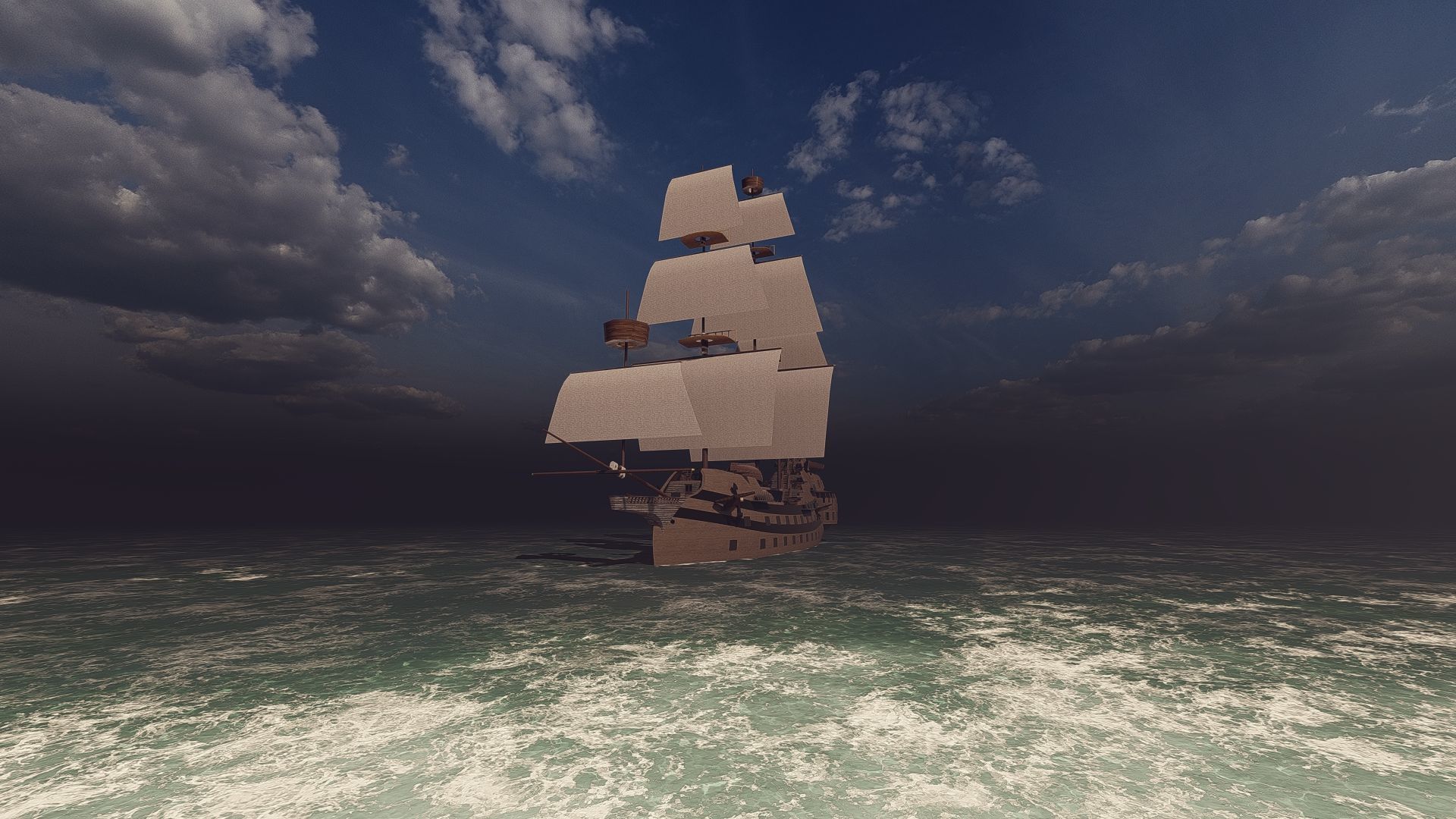 Galeon Ship-Galeon pirate ship-battle ship 3D model_5