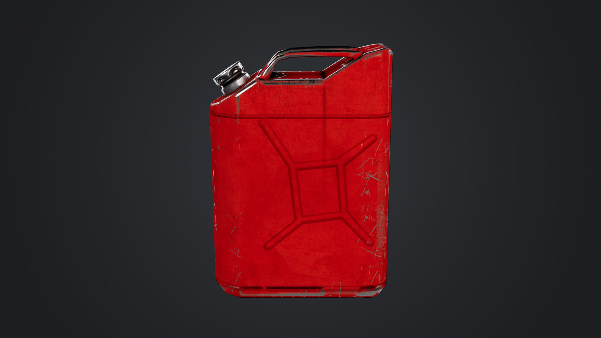 Fuel Can Low-poly 3D model_4