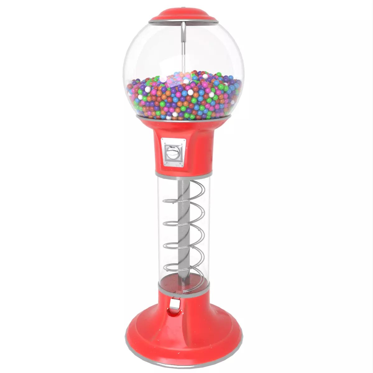 Spiral Gumball Vending Machine 3D model_0
