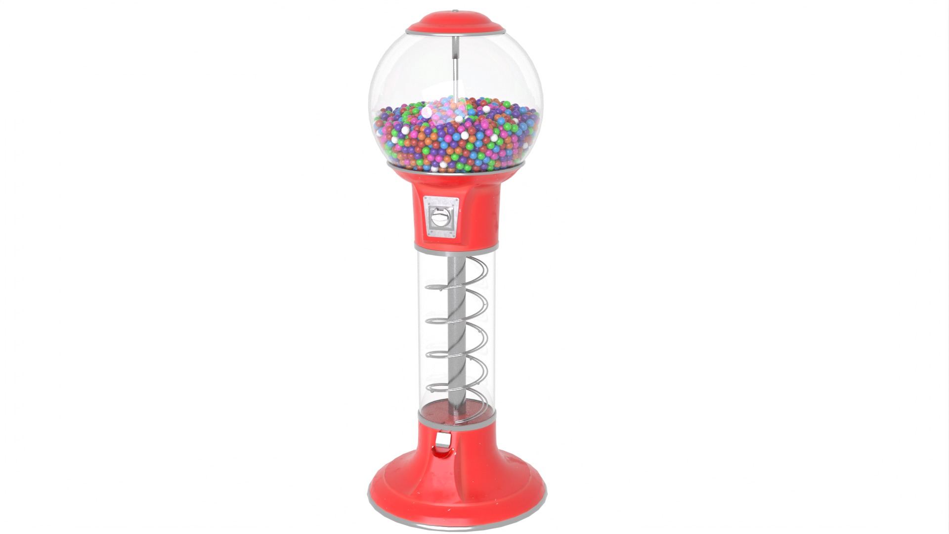 Spiral Gumball Vending Machine 3D model_1