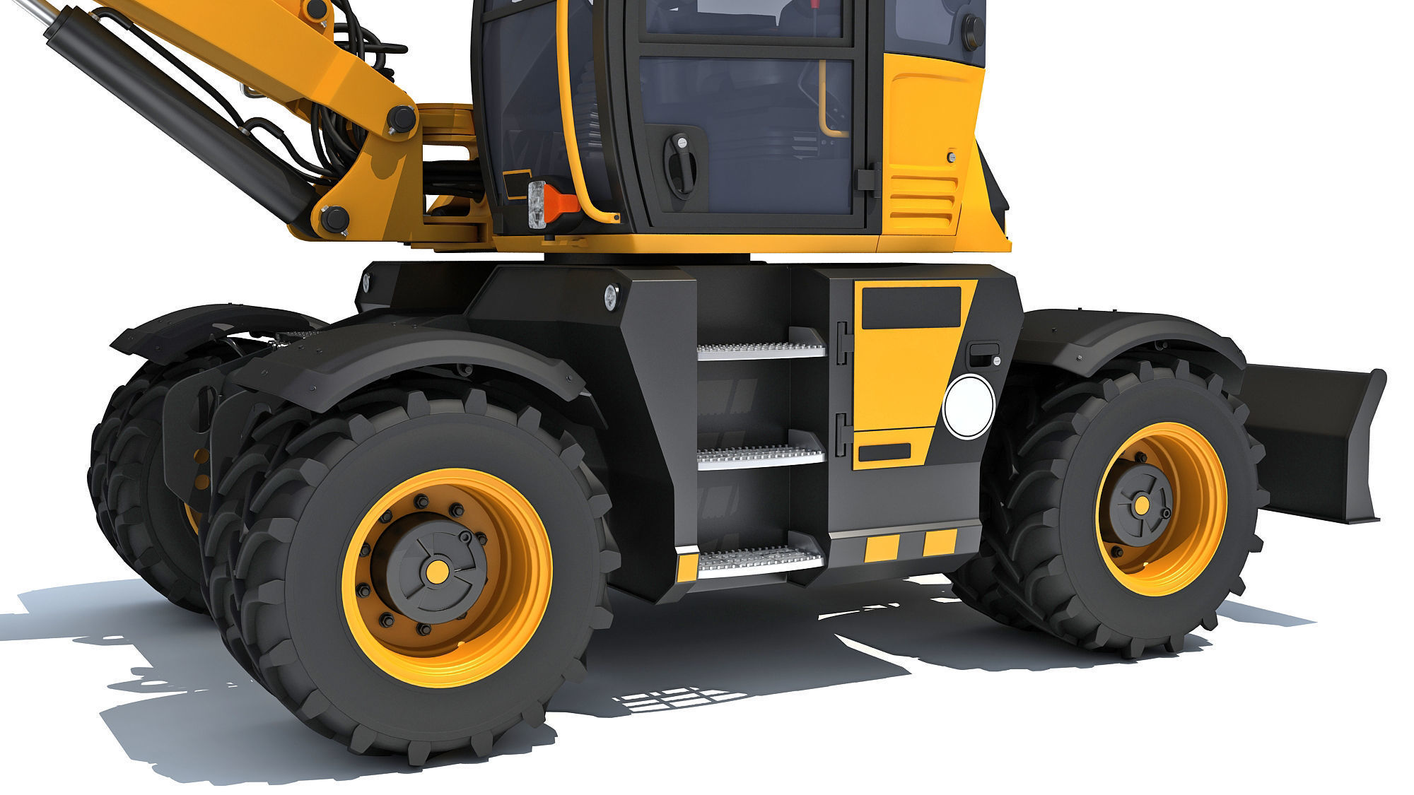 Construction Wheeled Excavator 3D model_15
