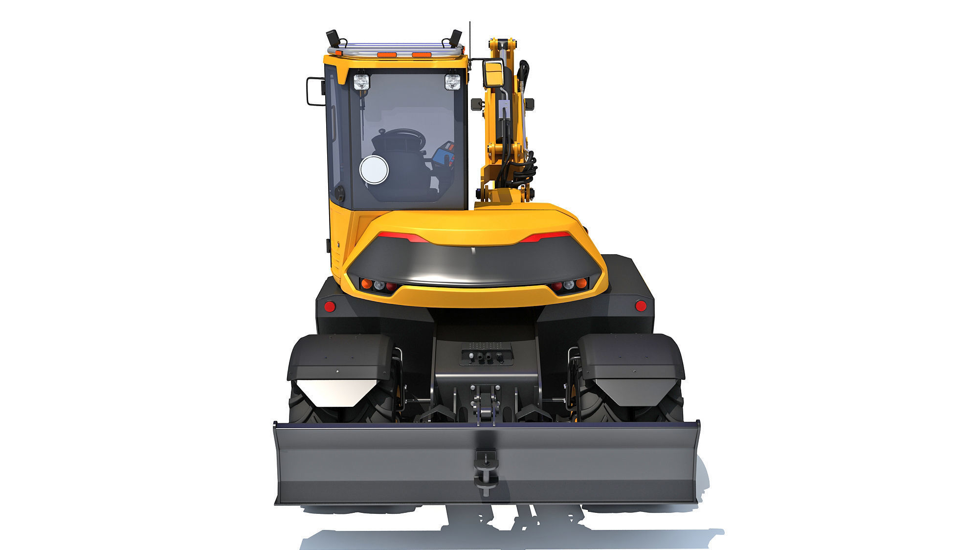 Construction Wheeled Excavator 3D model_4