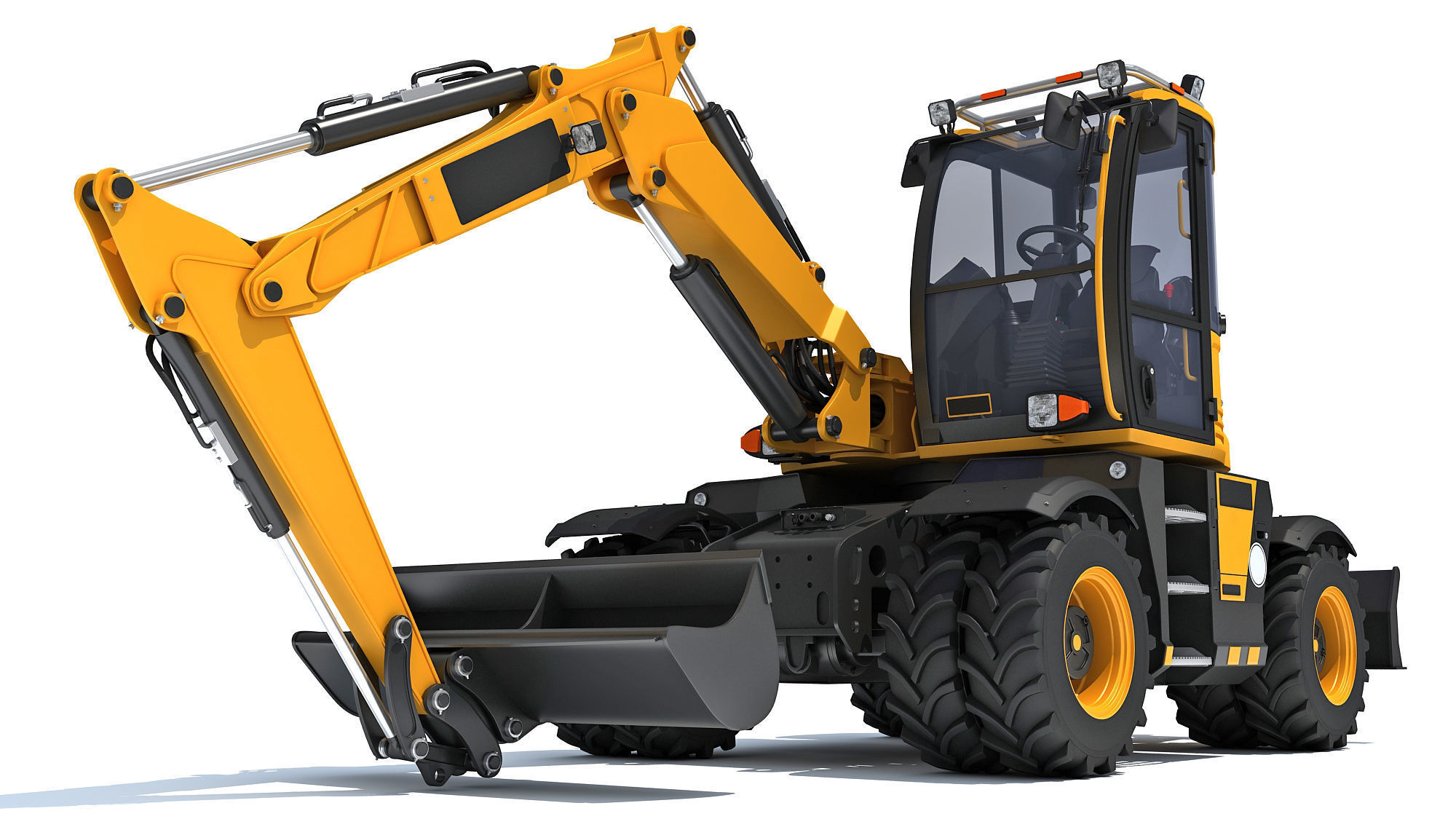 Construction Wheeled Excavator 3D model_13