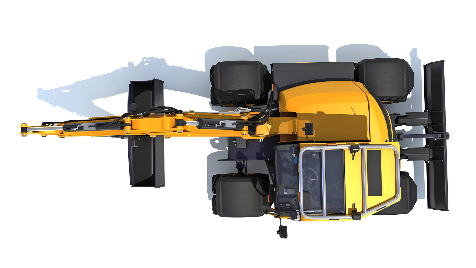 Construction Wheeled Excavator 3D model_9