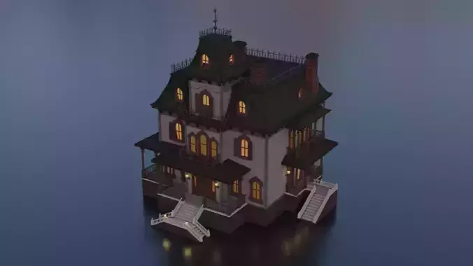 Phantom Manor Low-poly 3D model