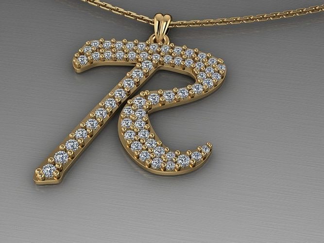Letter R pendant 3D print model