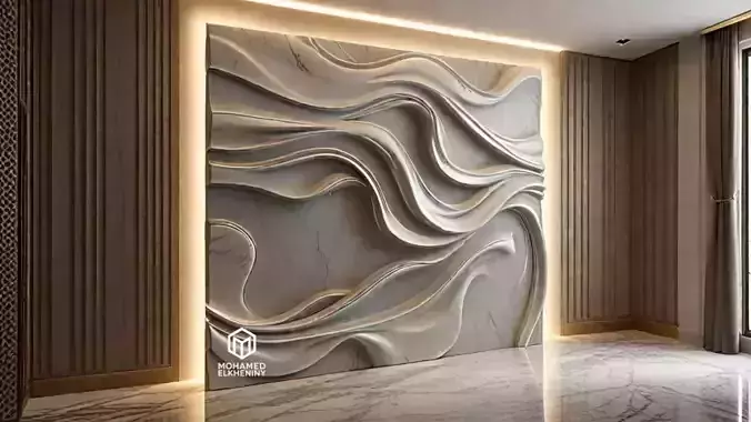 modern panel wall decor set wall relief mural CNC 73