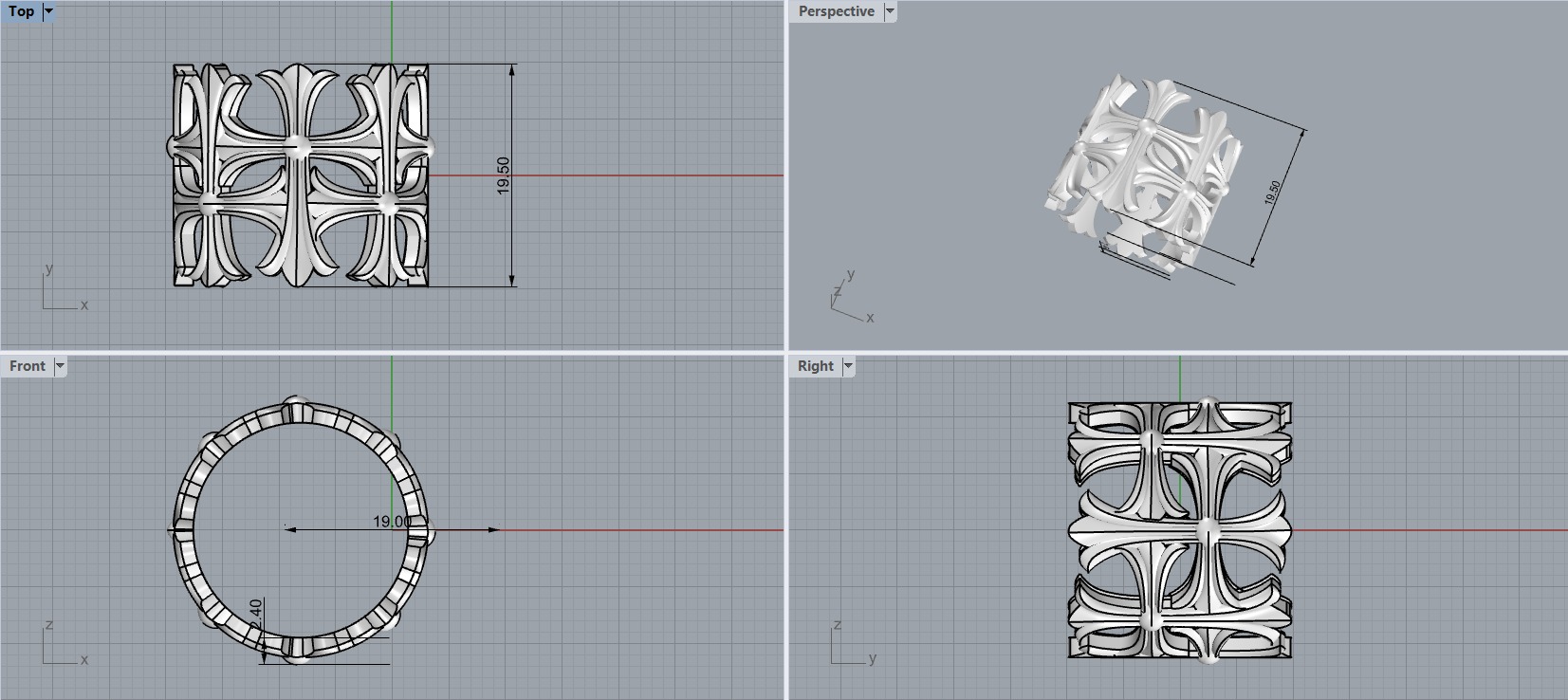 Cross Ring 3d Model 3D print model_5