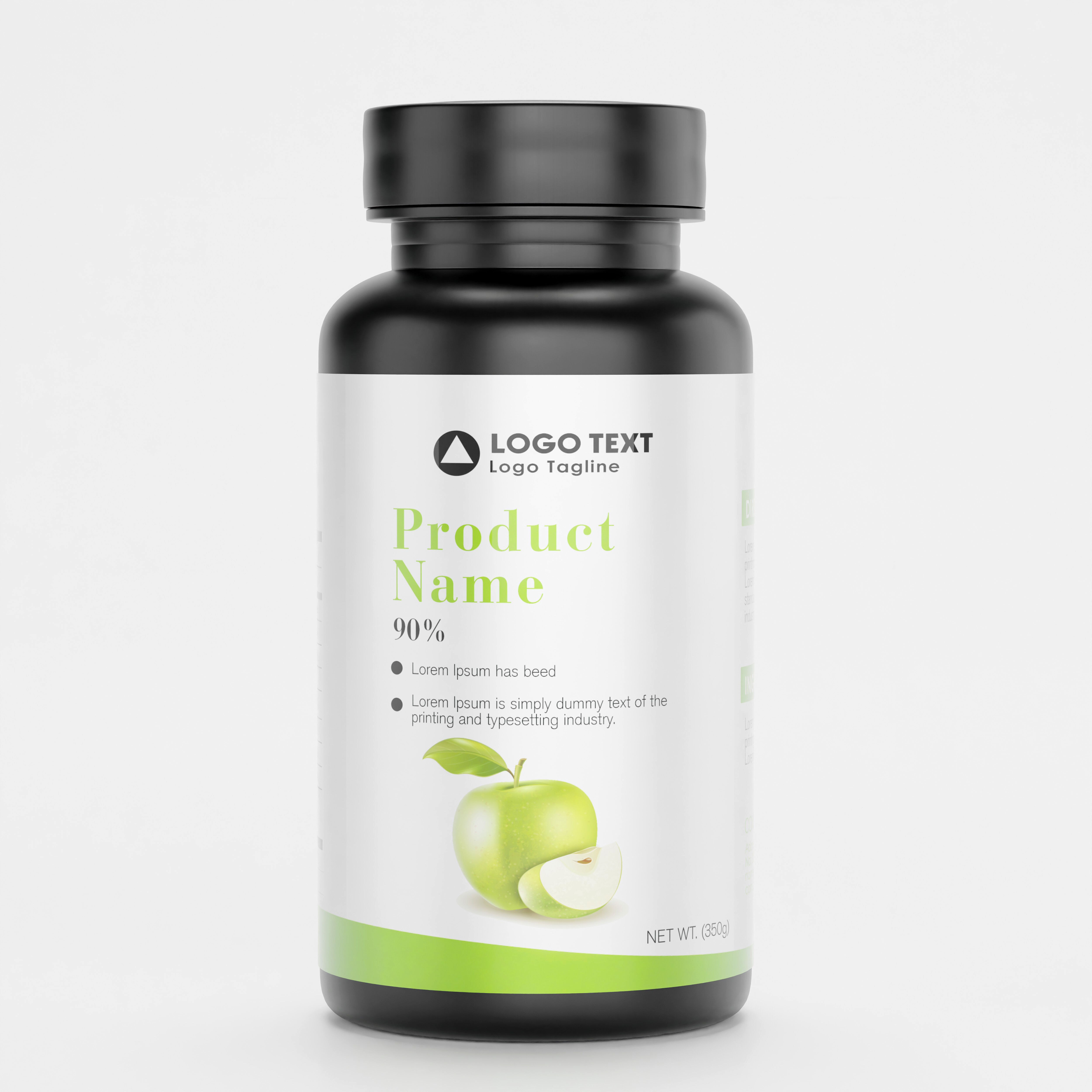 High-Quality 3D Supplement Bottle with Label Model 3D model_4