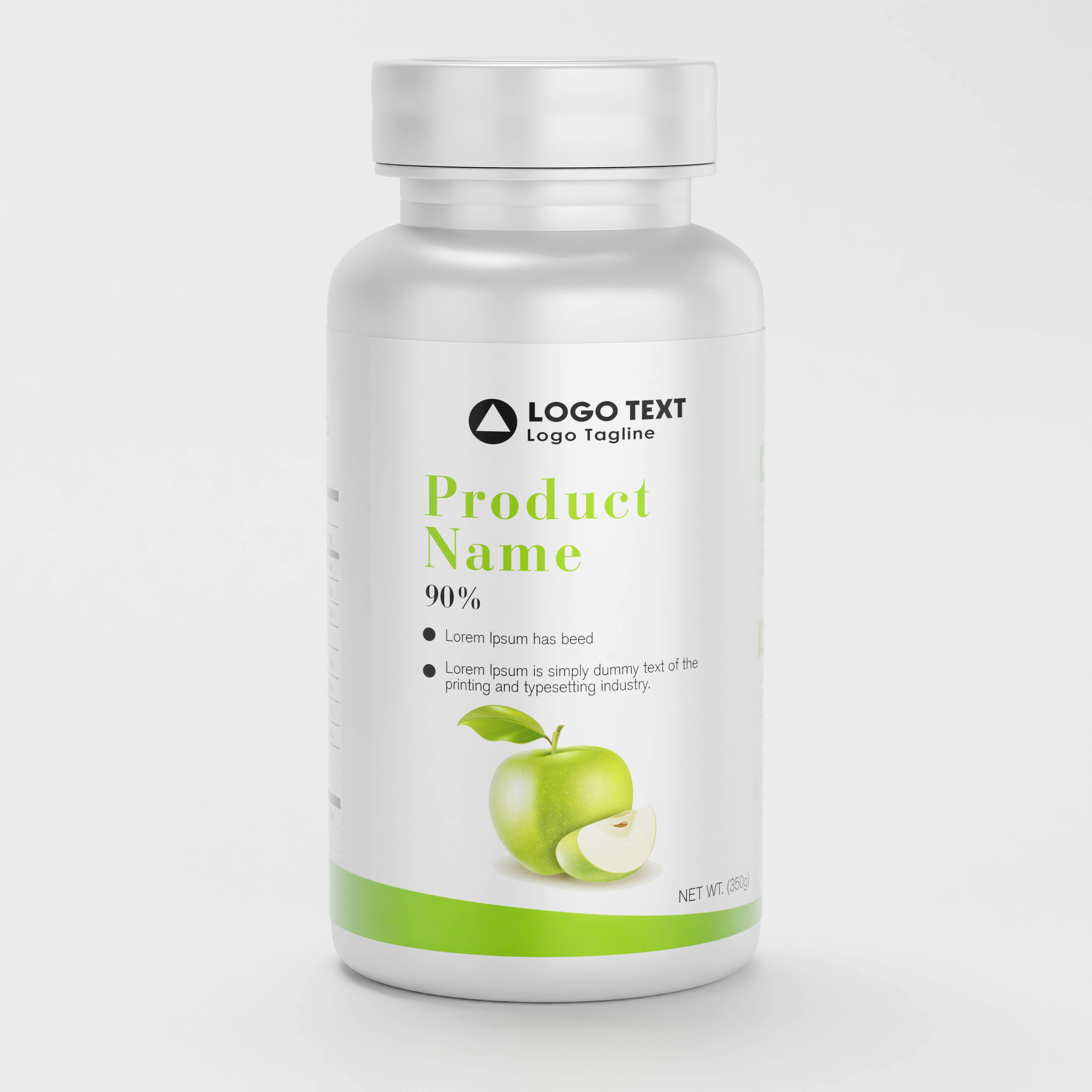 High-Quality 3D Supplement Bottle with Label Model 3D model_1