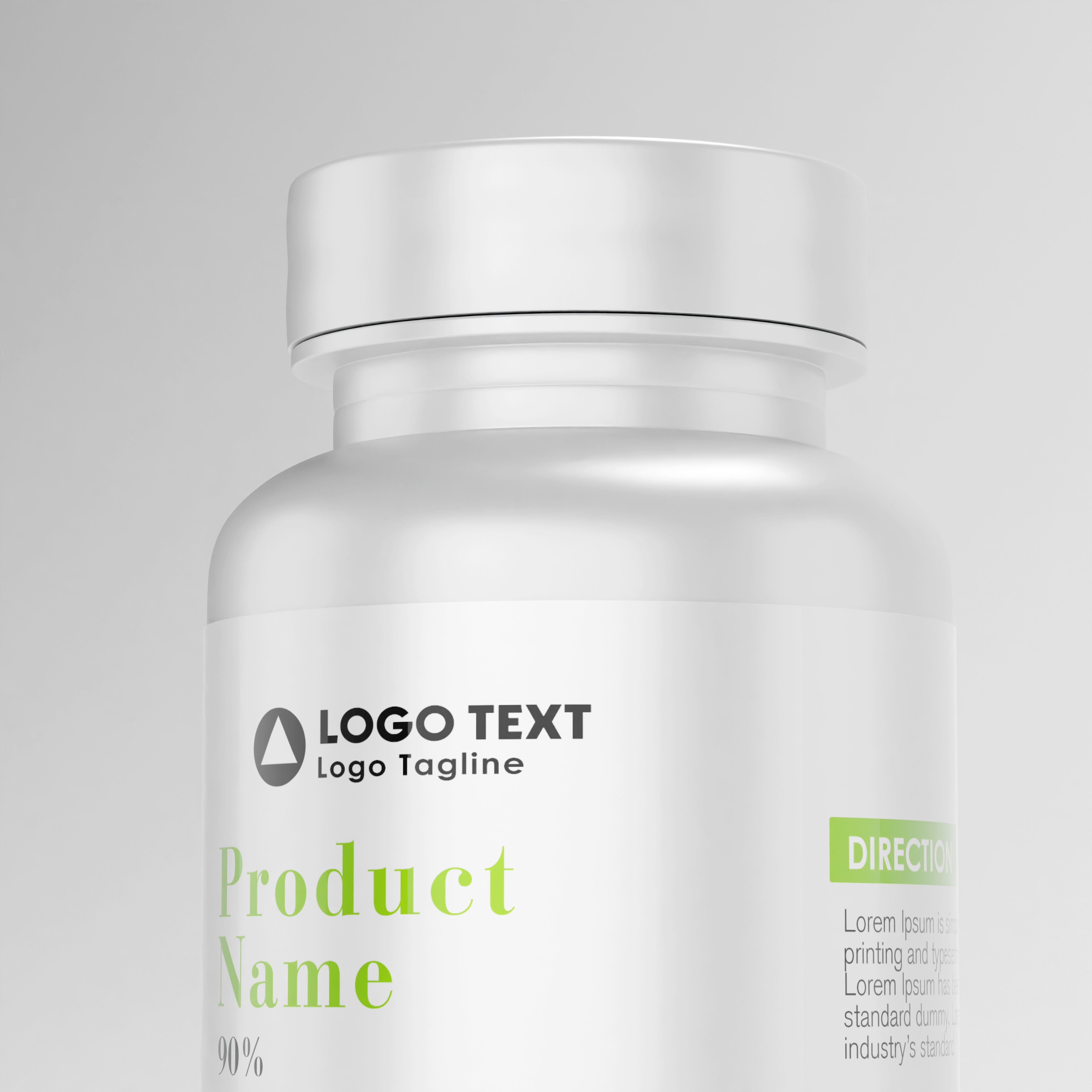 High-Quality 3D Supplement Bottle with Label Model 3D model_3