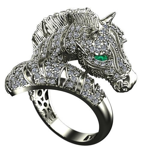 Jewel horse ring 3D print model