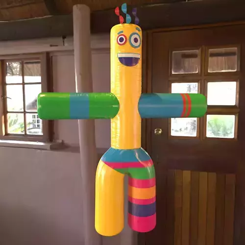 Inflatable Sky Dancer 3D Rigged Model Low-poly 3D model