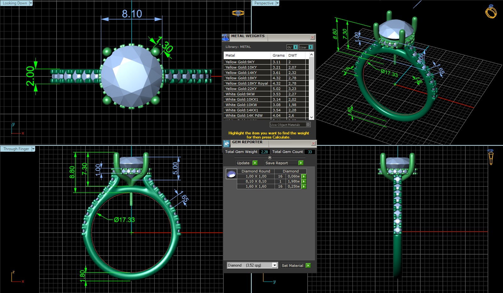 Round Cut Hidden Halo Engagement Ring 3D print model_2