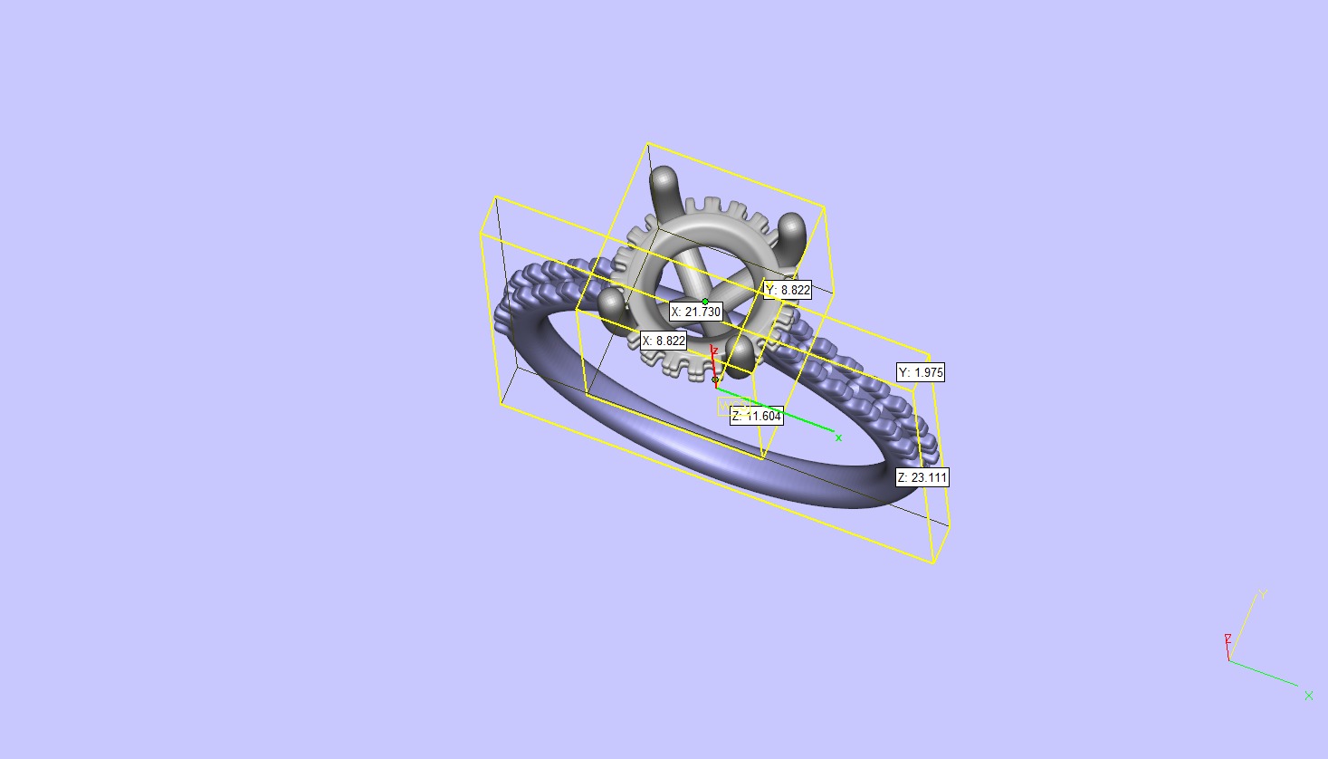 Round Cut Hidden Halo Engagement Ring 3D print model_11