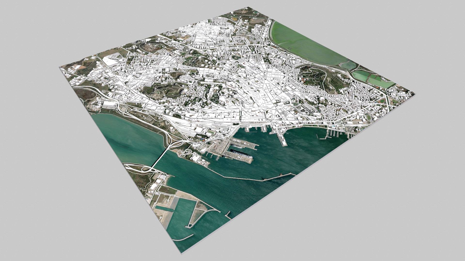 Cityscape Cagliari Italian island of Sardinia 3D model_12