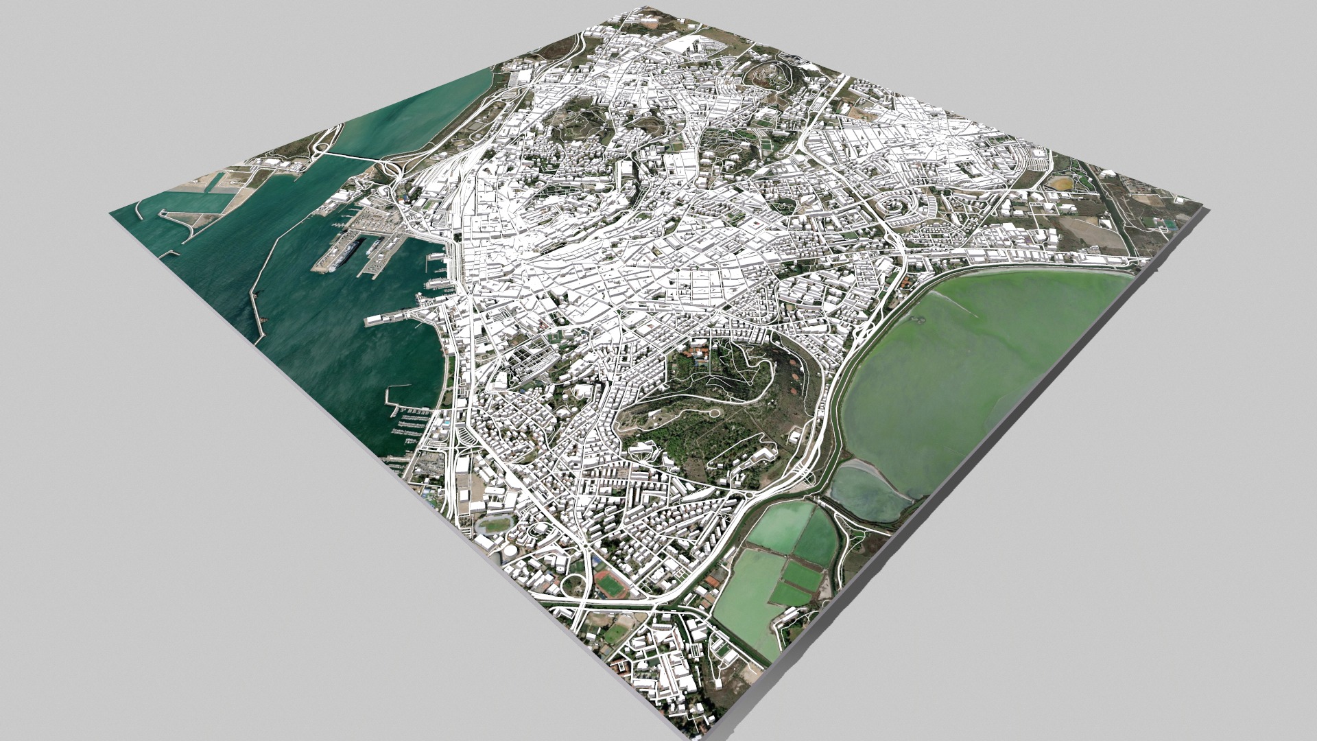 Cityscape Cagliari Italian island of Sardinia 3D model_9