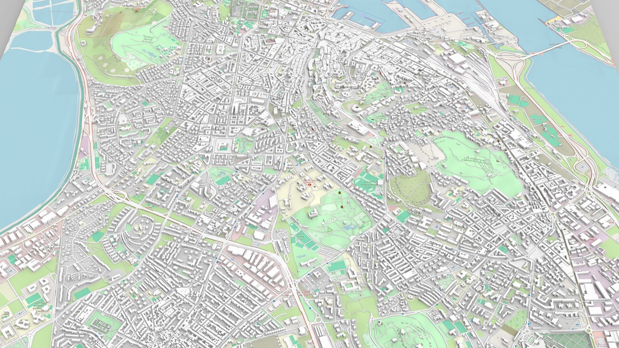 Cityscape Cagliari Italian island of Sardinia 3D model_4