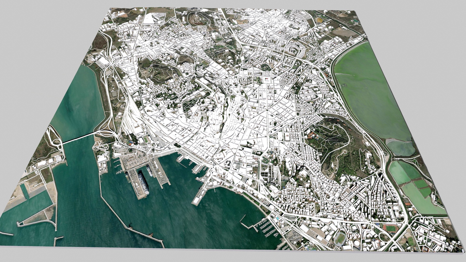 Cityscape Cagliari Italian island of Sardinia 3D model_2