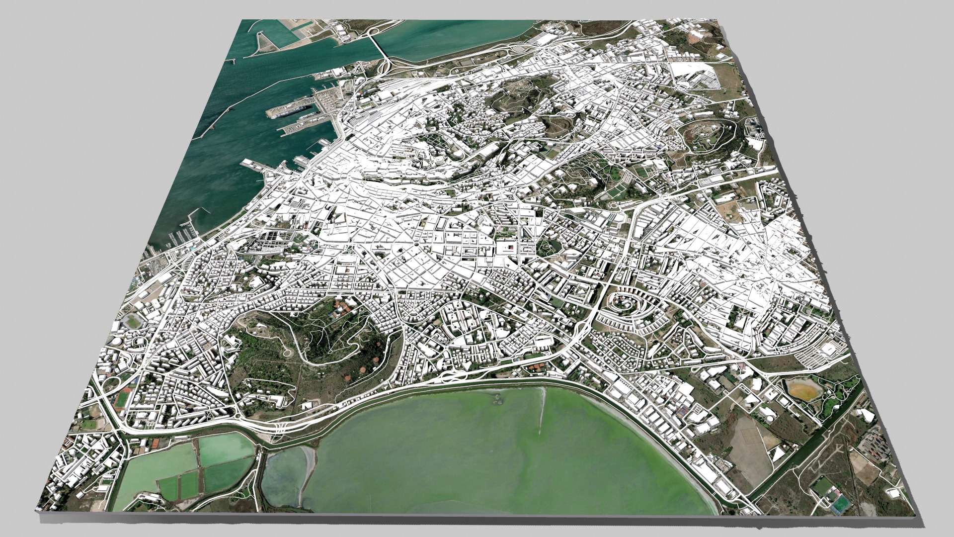 Cityscape Cagliari Italian island of Sardinia 3D model_6