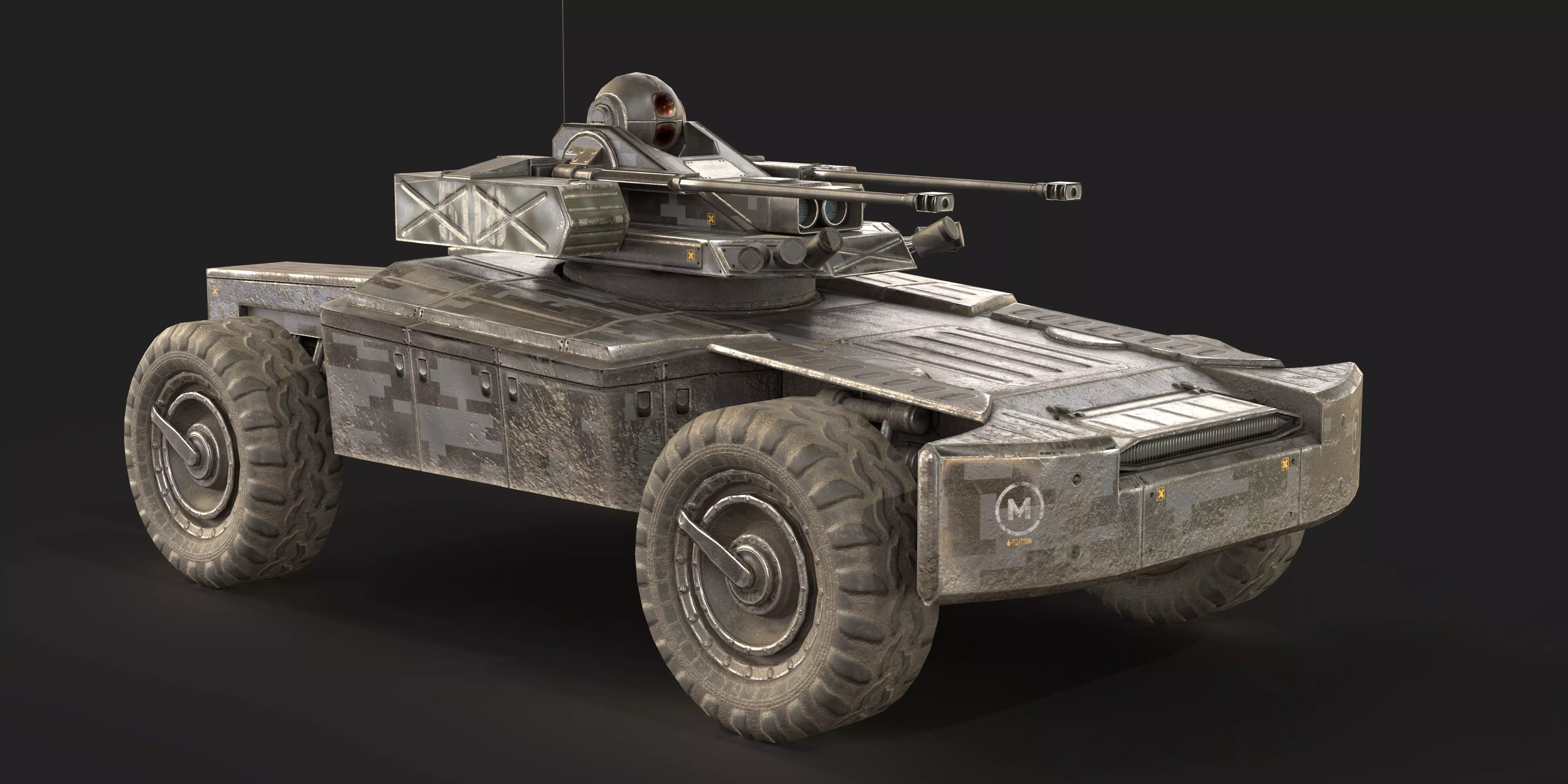 BTR Drone vehicle Armored Tank Vehicle Low-poly 3D model