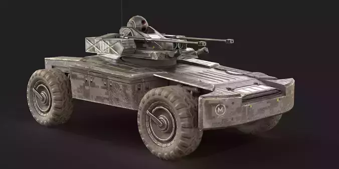 BTR Drone vehicle Armored Tank Vehicle Low-poly 3D model