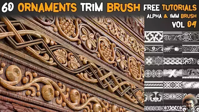 60 Ornaments Trim Brush and 3D Models Free Tutorials   Vol 4