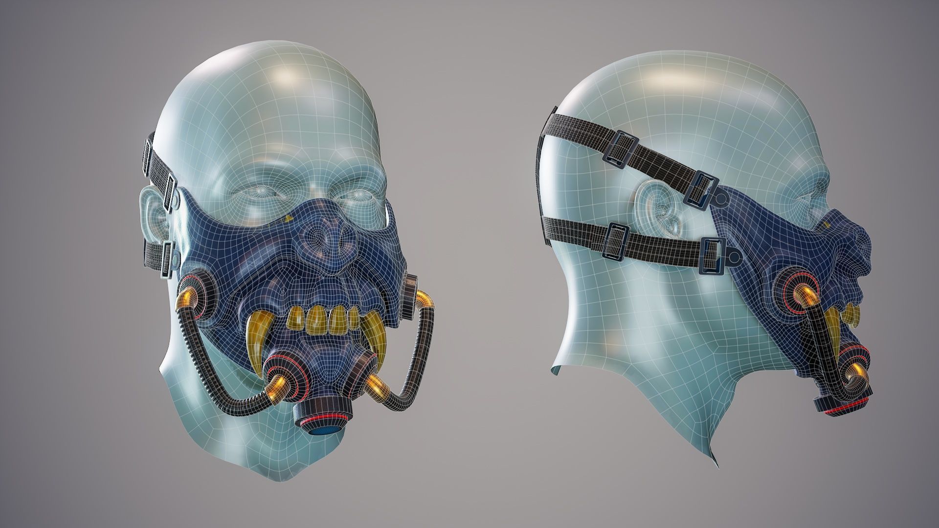 Cyber Mask 01 Low-poly 3D model_8