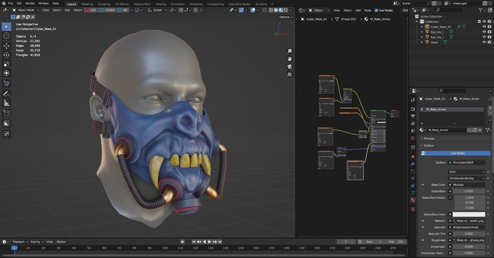 Cyber Mask 01 Low-poly 3D model_5