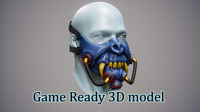 Cyber Mask 01 Low-poly 3D model