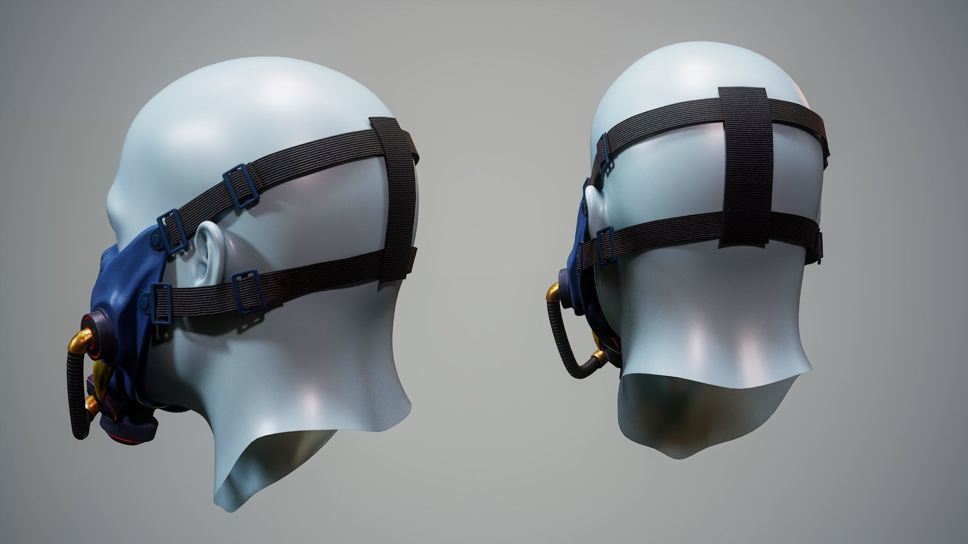 Cyber Mask 01 Low-poly 3D model_3