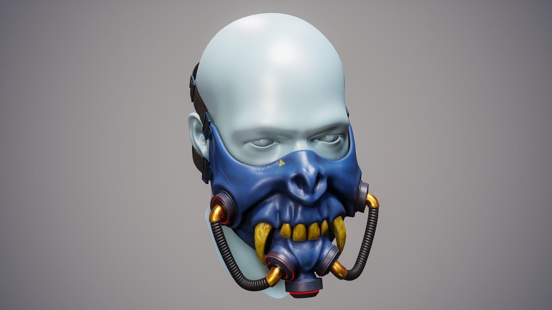 Cyber Mask 01 Low-poly 3D model_2