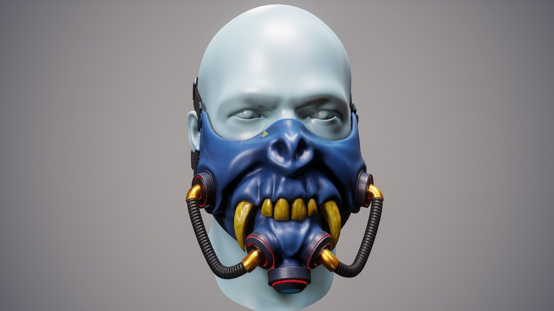 Cyber Mask 01 Low-poly 3D model_4