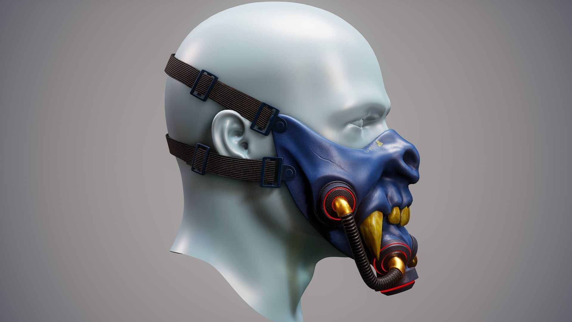 Cyber Mask 01 Low-poly 3D model_6