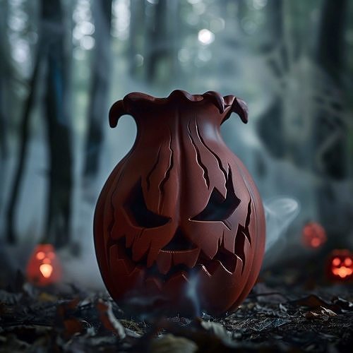 Creepy Pumpkin Vase Free 3D print model