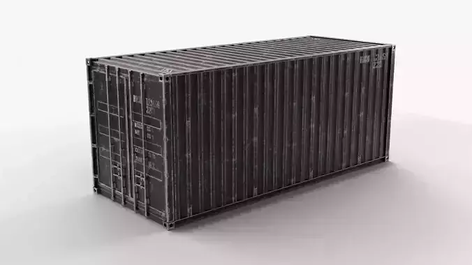 20Ft Cargo Container - Black - Dirty