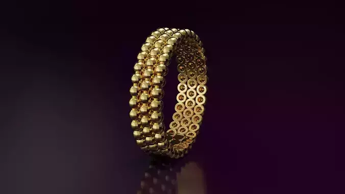 3line bead band Ring 