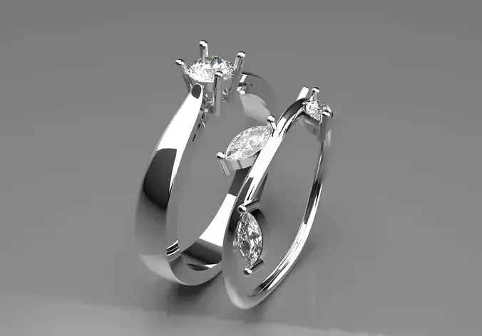 STL 3DM bride wedding ring model wr0081